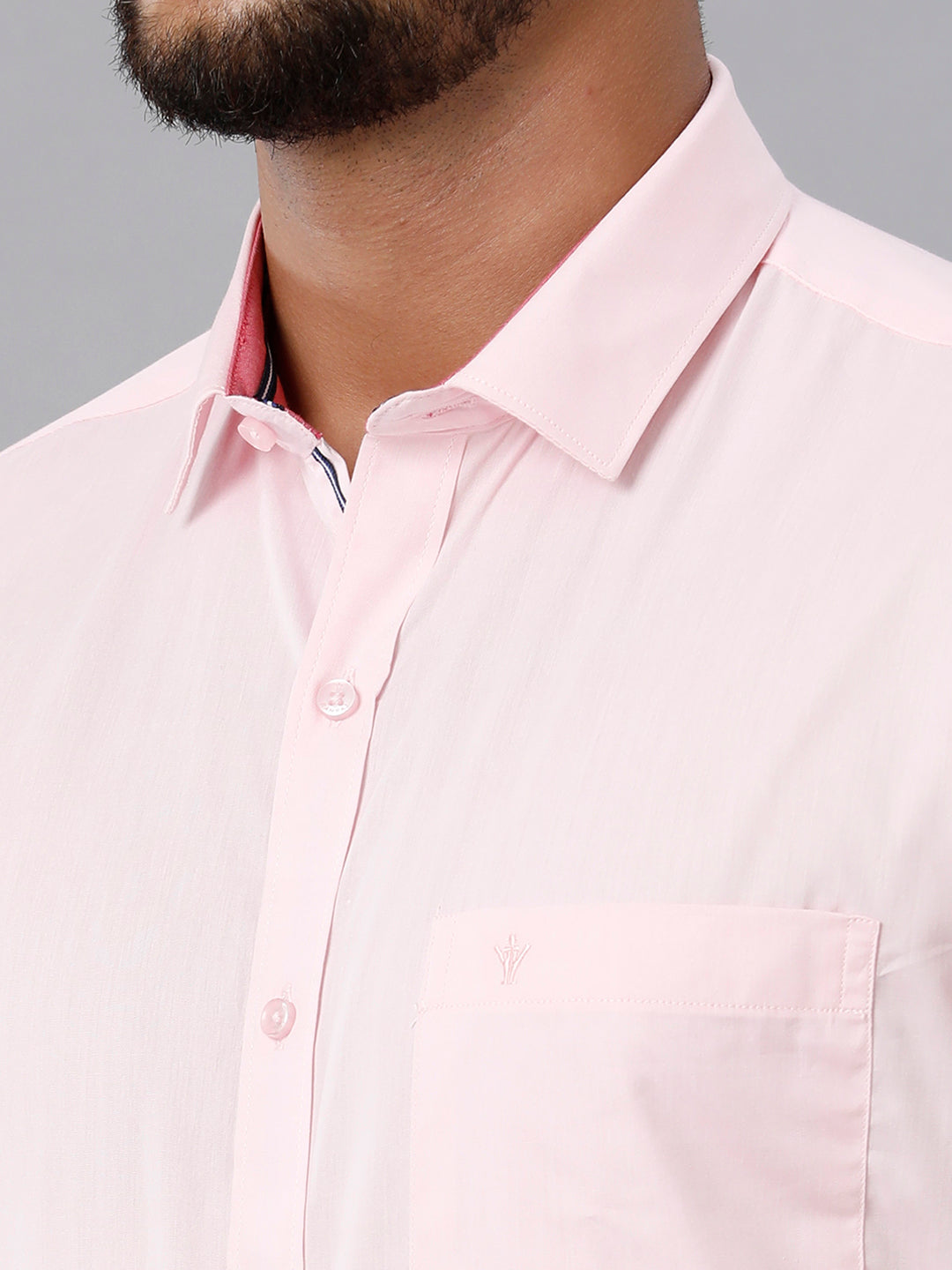 Mens Premium Cotton Formal Shirt Full Sleeves Light Pink MH G115-Zoom view