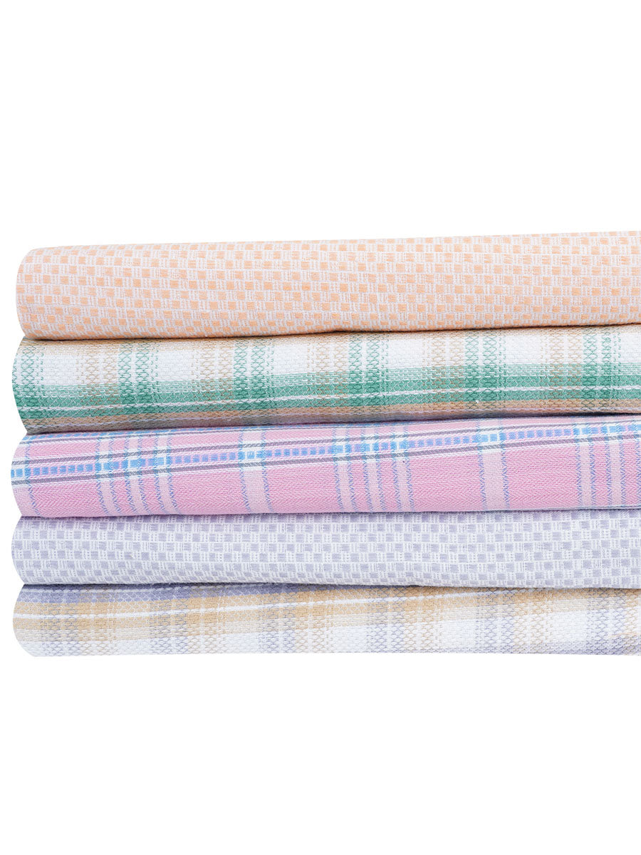 Tulip Checked Cotton Colour Bath Towel-Mix colour