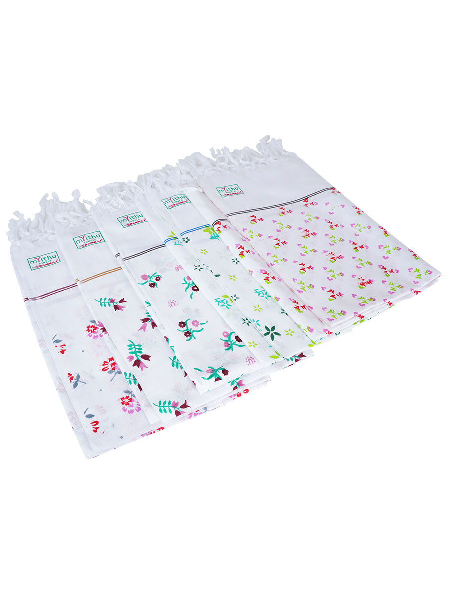 Cotton white Diamont Print Bath Towel-Mix alternative view
