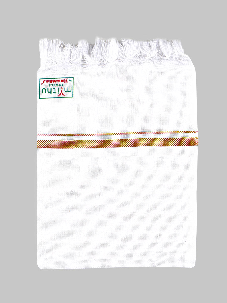 Cotton White Bath Towel NO4091 (2 PCs Pack)-Yellow