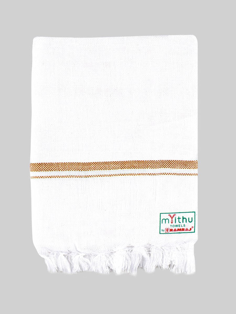 Cotton White Bath Towel NO4091 (2 PCs Pack)-Yellow