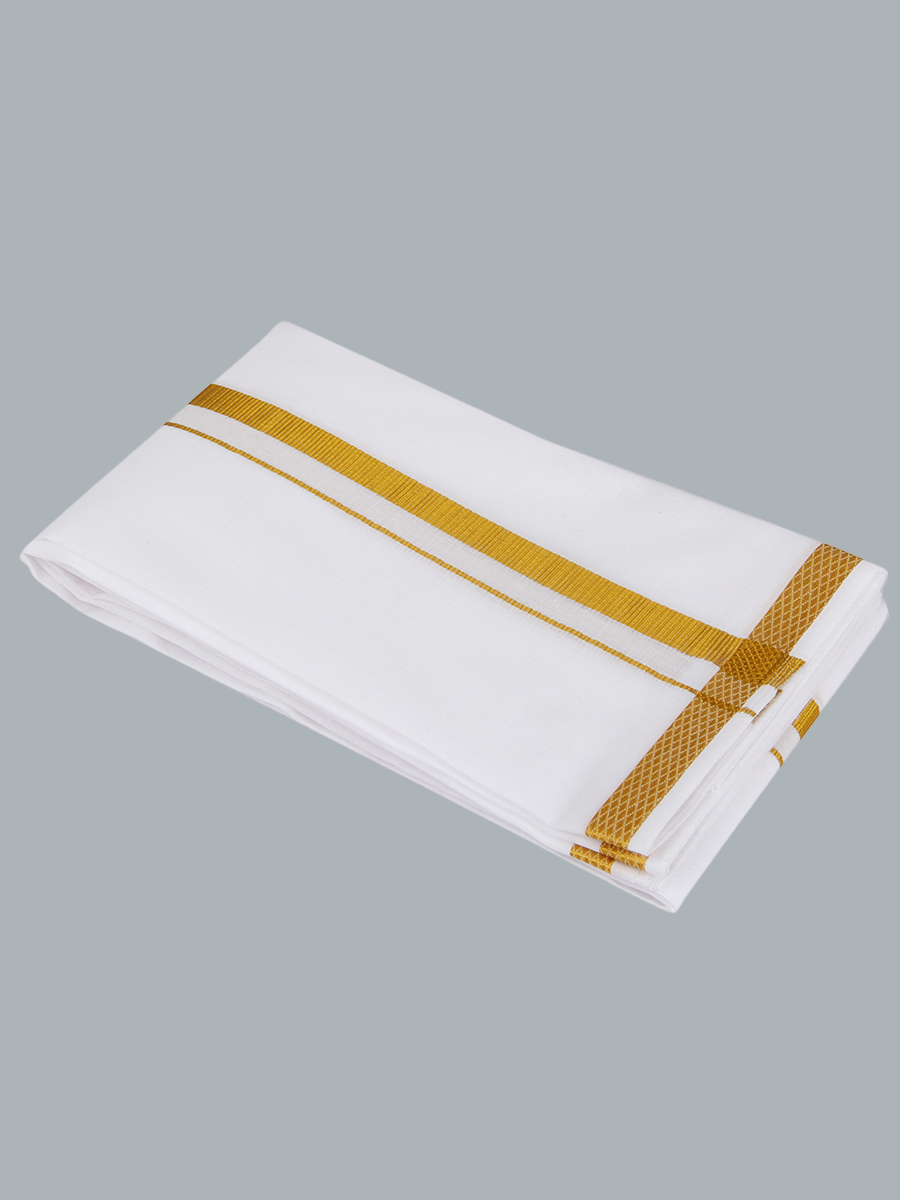 Mens 100% Cotton White Full Sleeves Shirt, Single Dhoti, Towel & Belt Combo-Full view