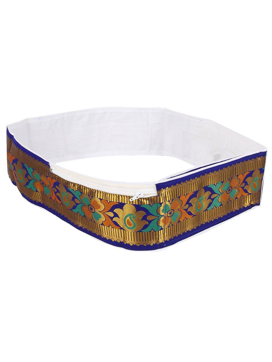 Acharya Belt With Pouch Fancy -  Ramraj Cotton- Blue  view