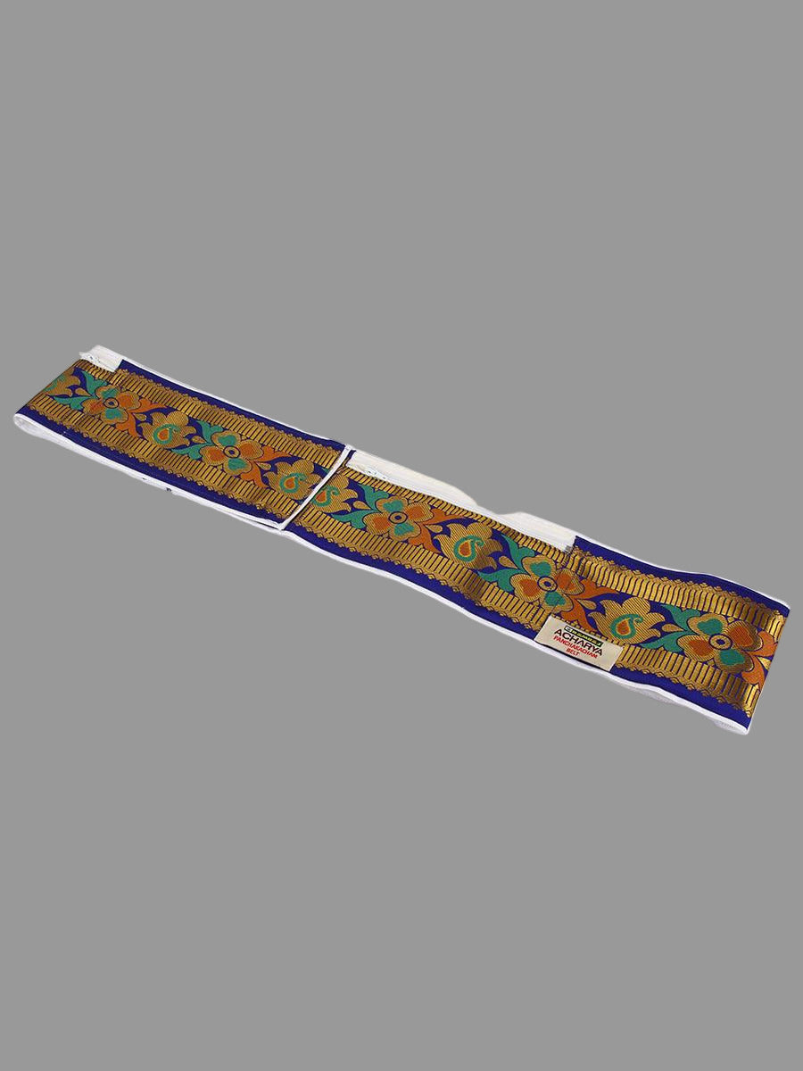 Acharya Belt With Pouch Fancy -  Ramraj Cotton -Navy blue
