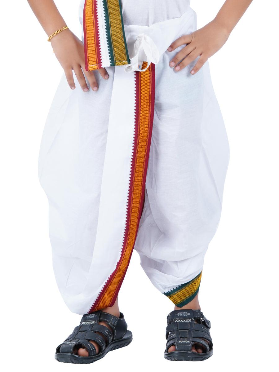 Boys Mayilkhan Panchakacham Dhoti + Towel Set -  Ramraj Cotton-Bottomview