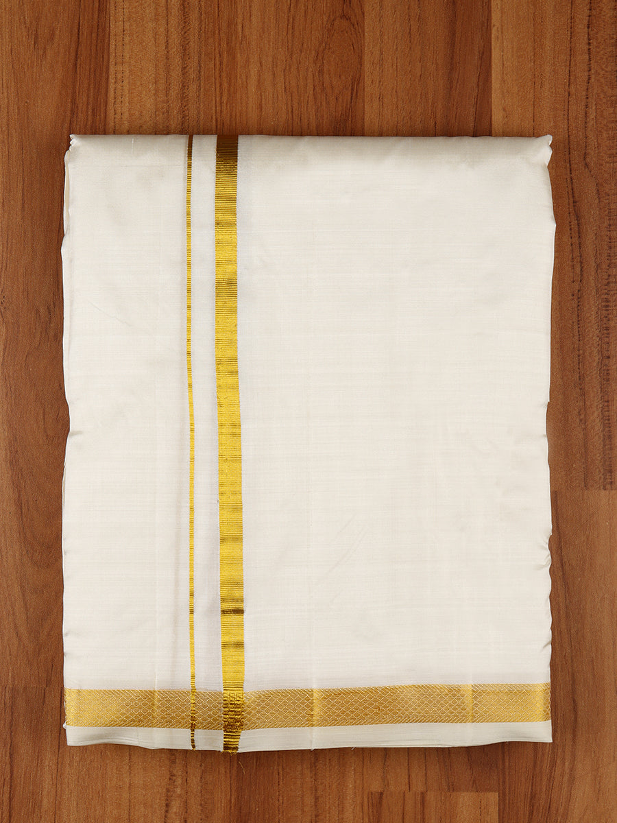 Mens Pure Silk 1/2" Panchakacham & Towel (9+5) Thirukalyan-View one