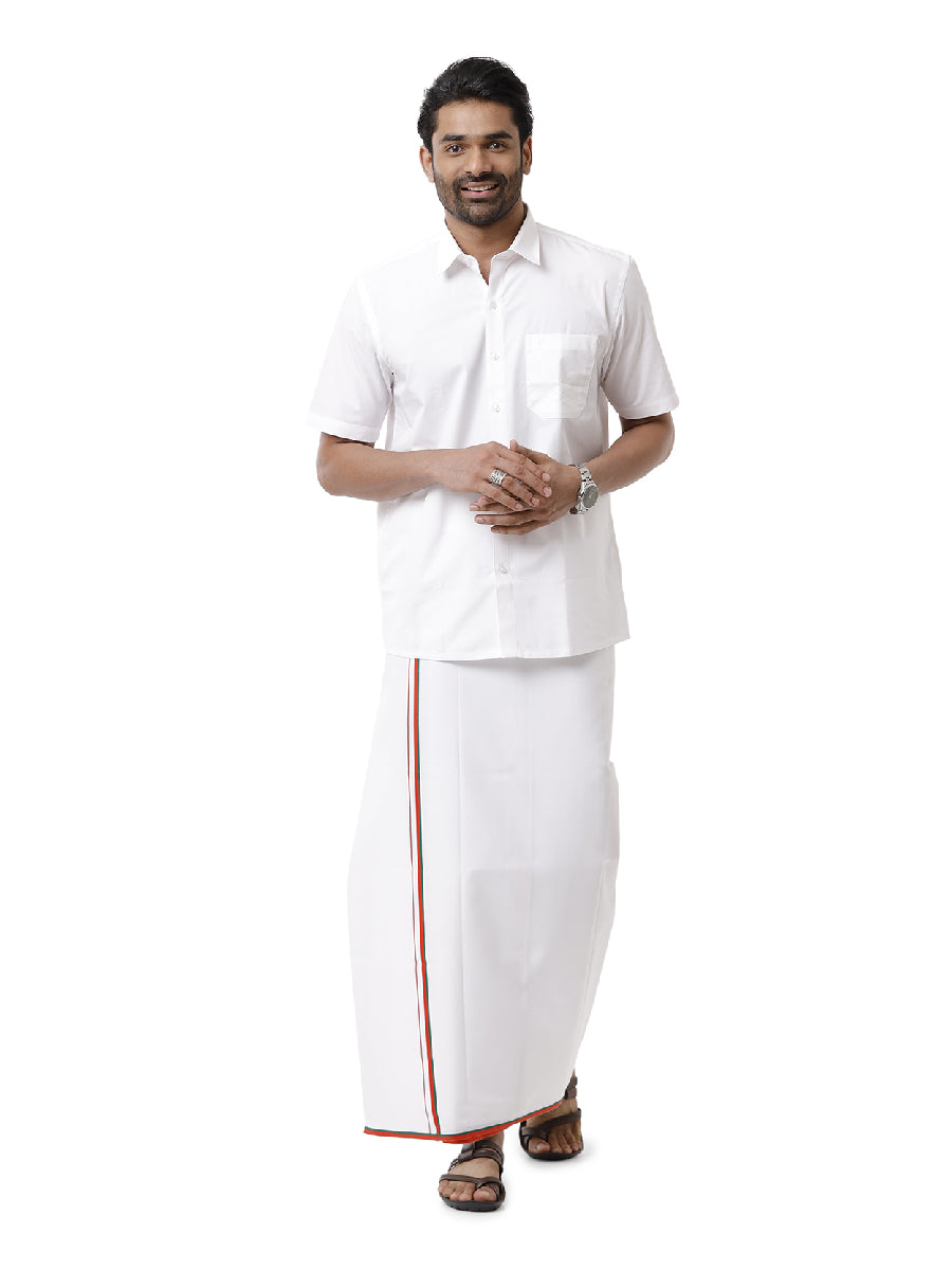 Cotton Political Dhoti - TK-Front view