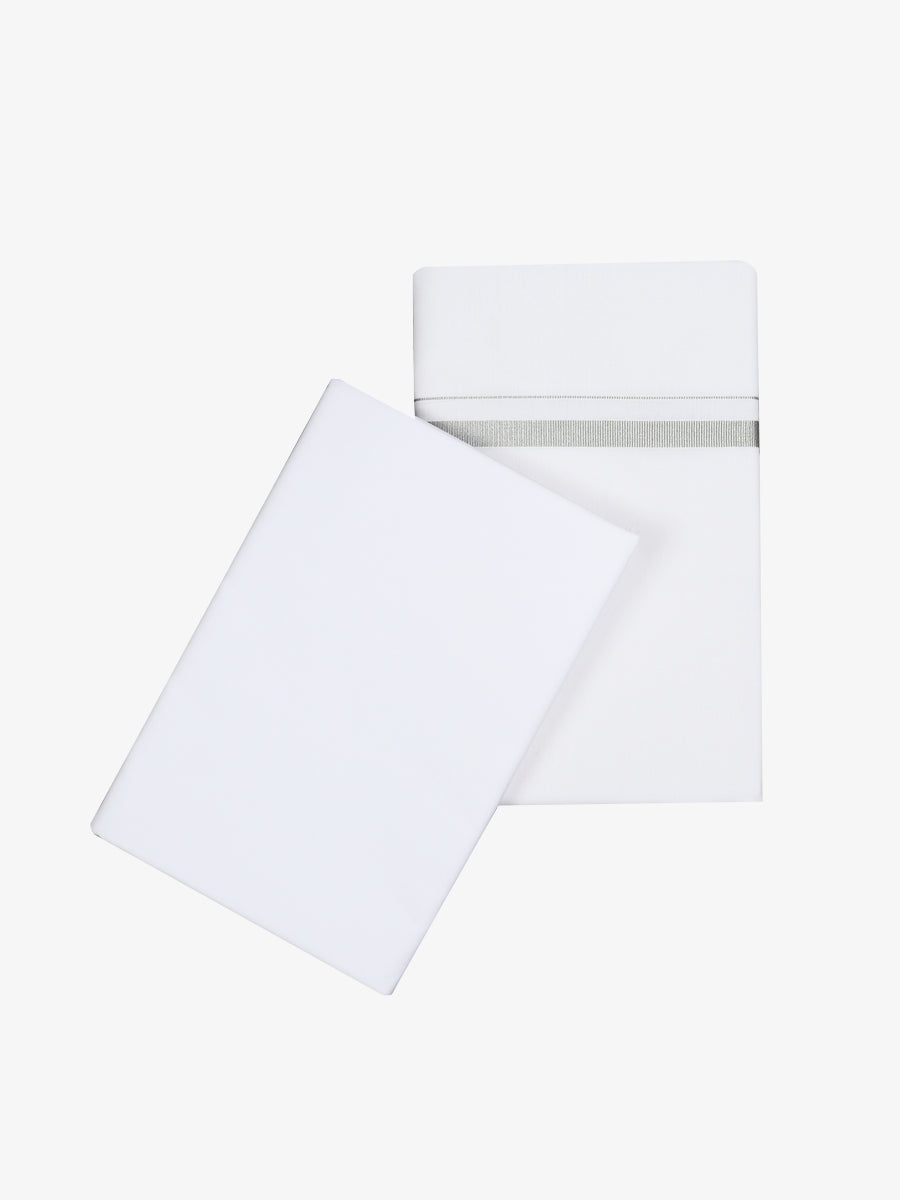 Men White Shirting with 1/2" inch Silver Jari Border Single Layer Dhoti Utsav
