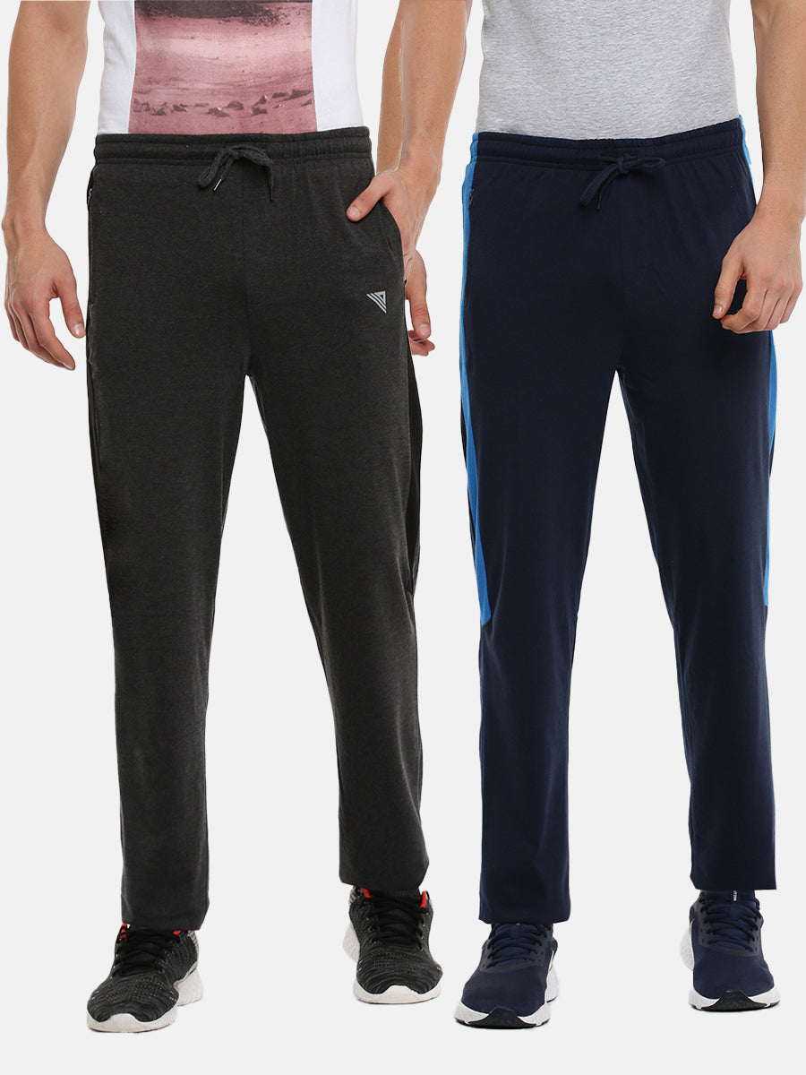 Combed Cotton Smart Fit Trackpants with Pockets (2 Pcs Pack)
