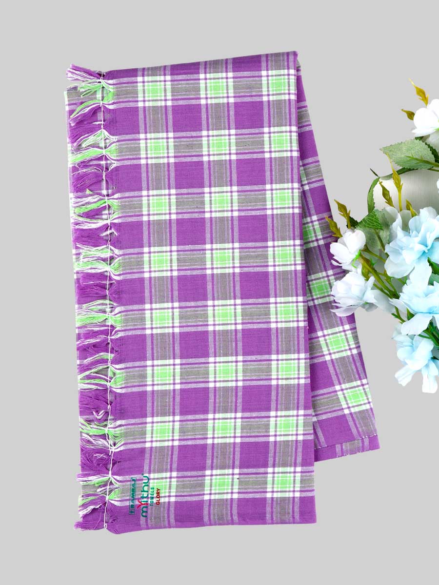 Glory Plain Colour Bath Towel (2 PCs Pack)-Purple