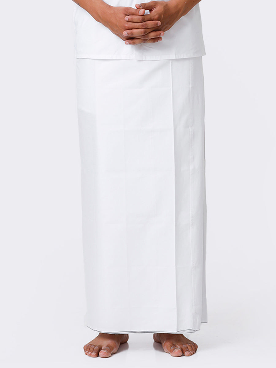 Mens Stitched 100% Cotton Single White Prayer Dhoti Al Madinaa