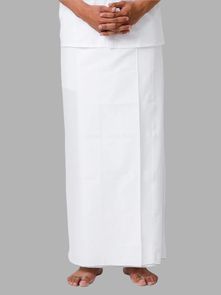 Mens Stitched 100% Cotton Prayer Single Dhoti White Al Noor