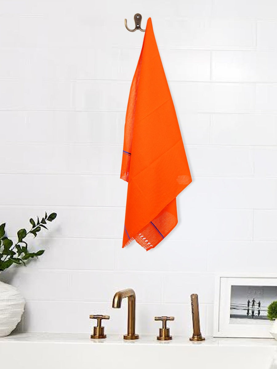 Devotional Towel Orange Hariharan (Pack of 2)-Length view