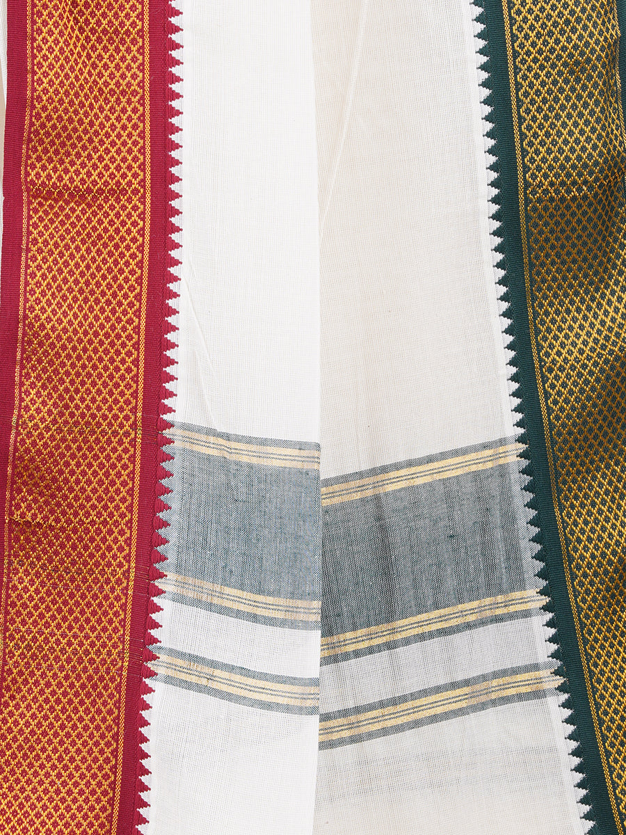 Mens Panchakacham 5 Khan Jari Pet (9+5) Kora-Border view