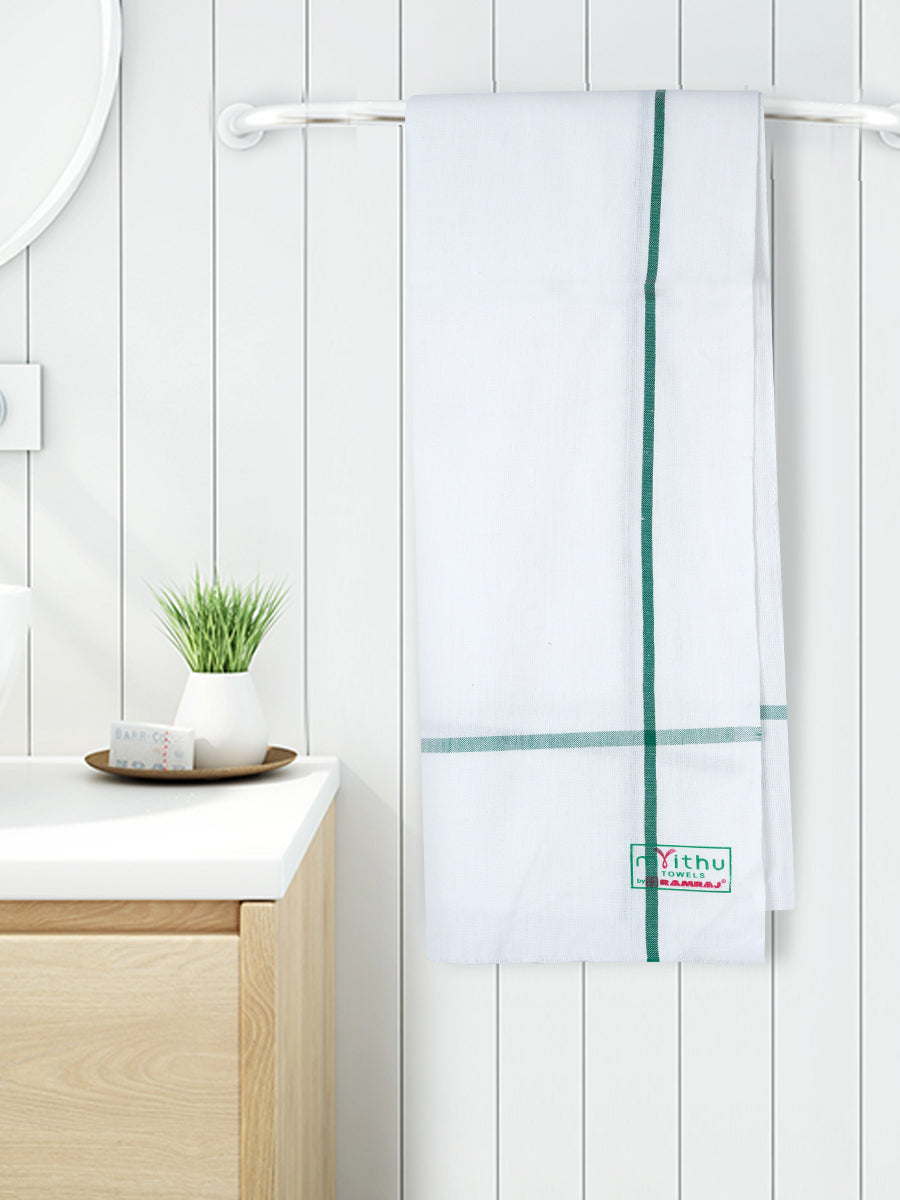 Regular White Bath Towel (2 PCs Pack)-view four