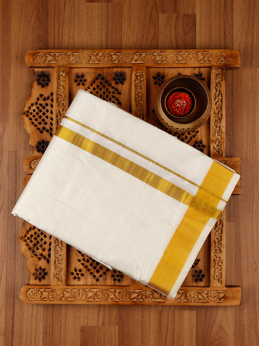 Mens Silk 80K 1 1/2" Panchakacham & Towel (9+5) Prasanthi-View two
