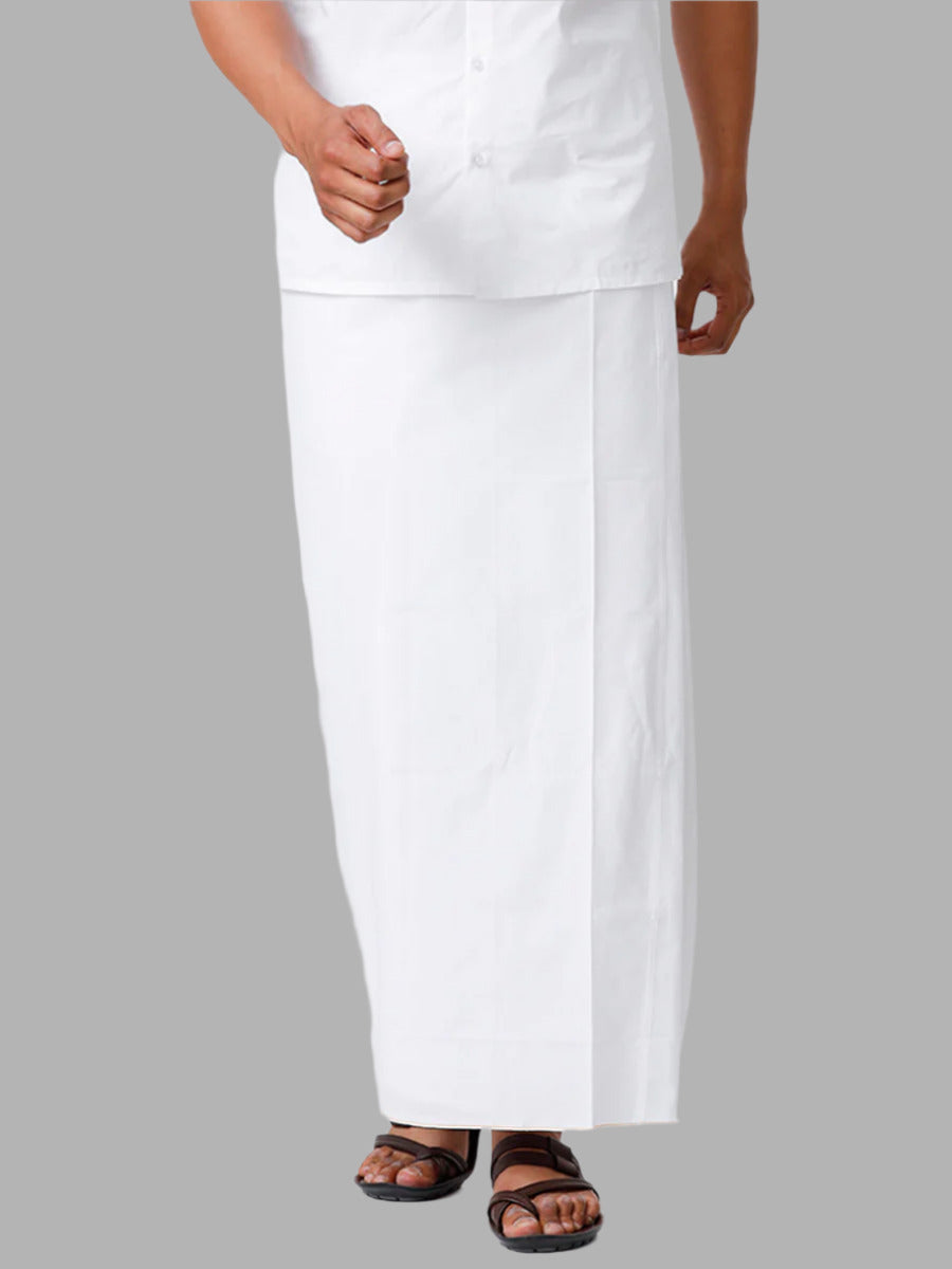 Mens 100% Cotton Stitched Prayer Single Dhoti White Samraj