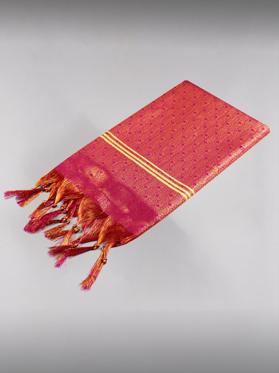 Jari Shawl/Ponnadai 016-Pink view one