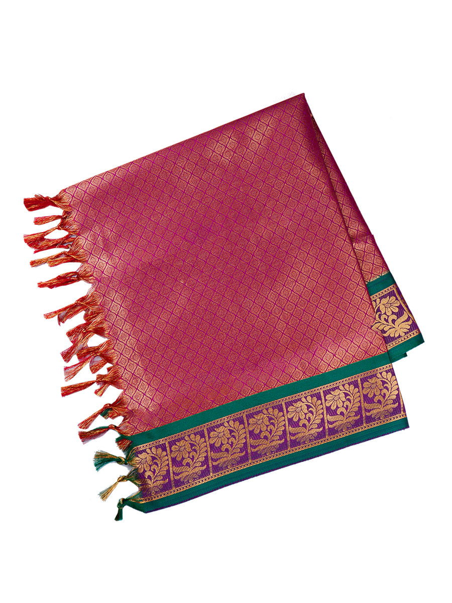 Multi Colour Jari Shawl/Ponnadai 505-View three