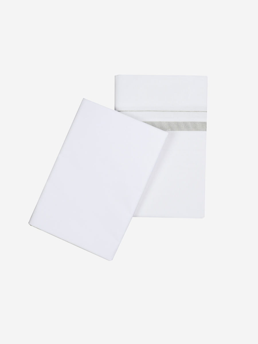 Men White Shirting with 3/4" inch Silver Jari Border Single Layer Dhoti Noble