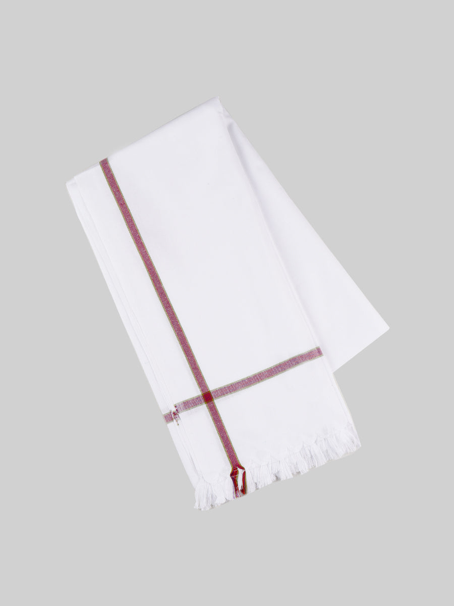 100% Cotton White Bath Towel Victory-Red
