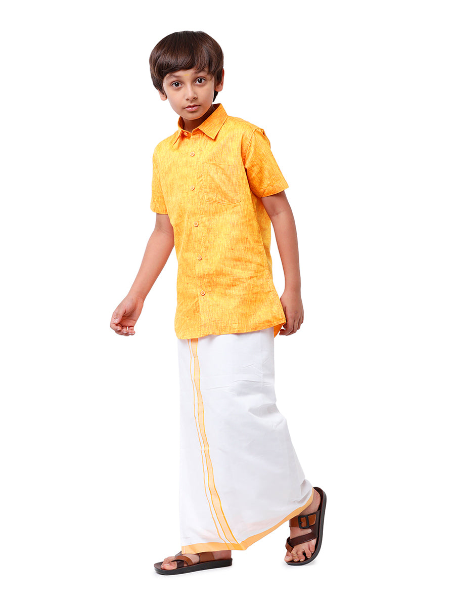 Boys Matching Dhoti & Shirt Combo Orange C33-Side alternative view