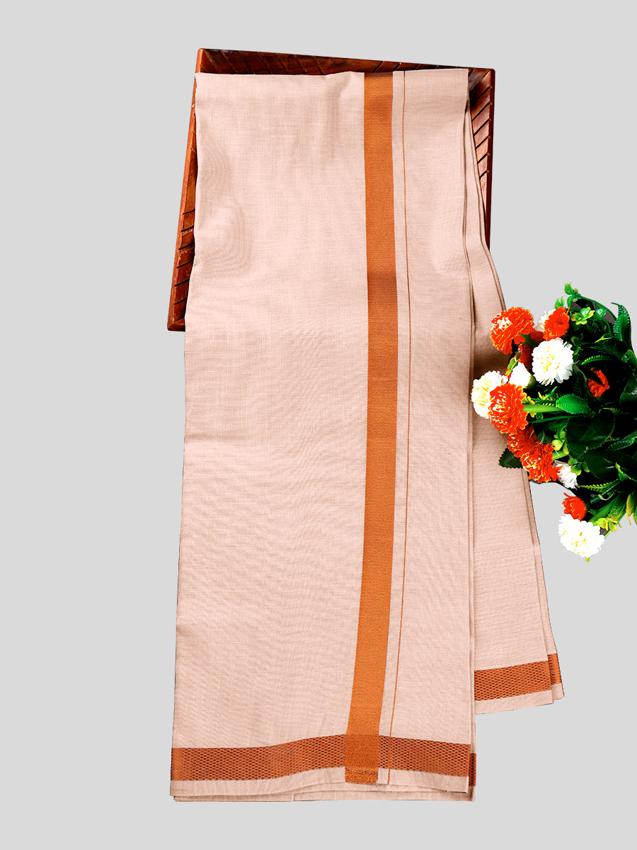 Mens Tissue Unstitched Shirt & Dhoti Celebrity Set Copper-View two
