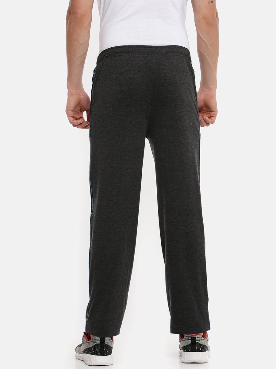 Mens Super Combed Cotton Comfort Fit Track with Zipper Pocket Melange-Back view