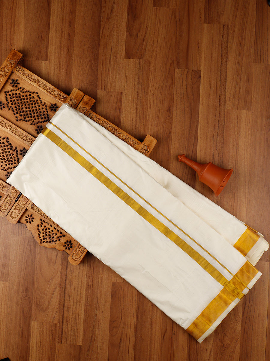 Mens Silk 80K 1 1/2" Panchakacham & Towel (9+5) Prasanthi-View three