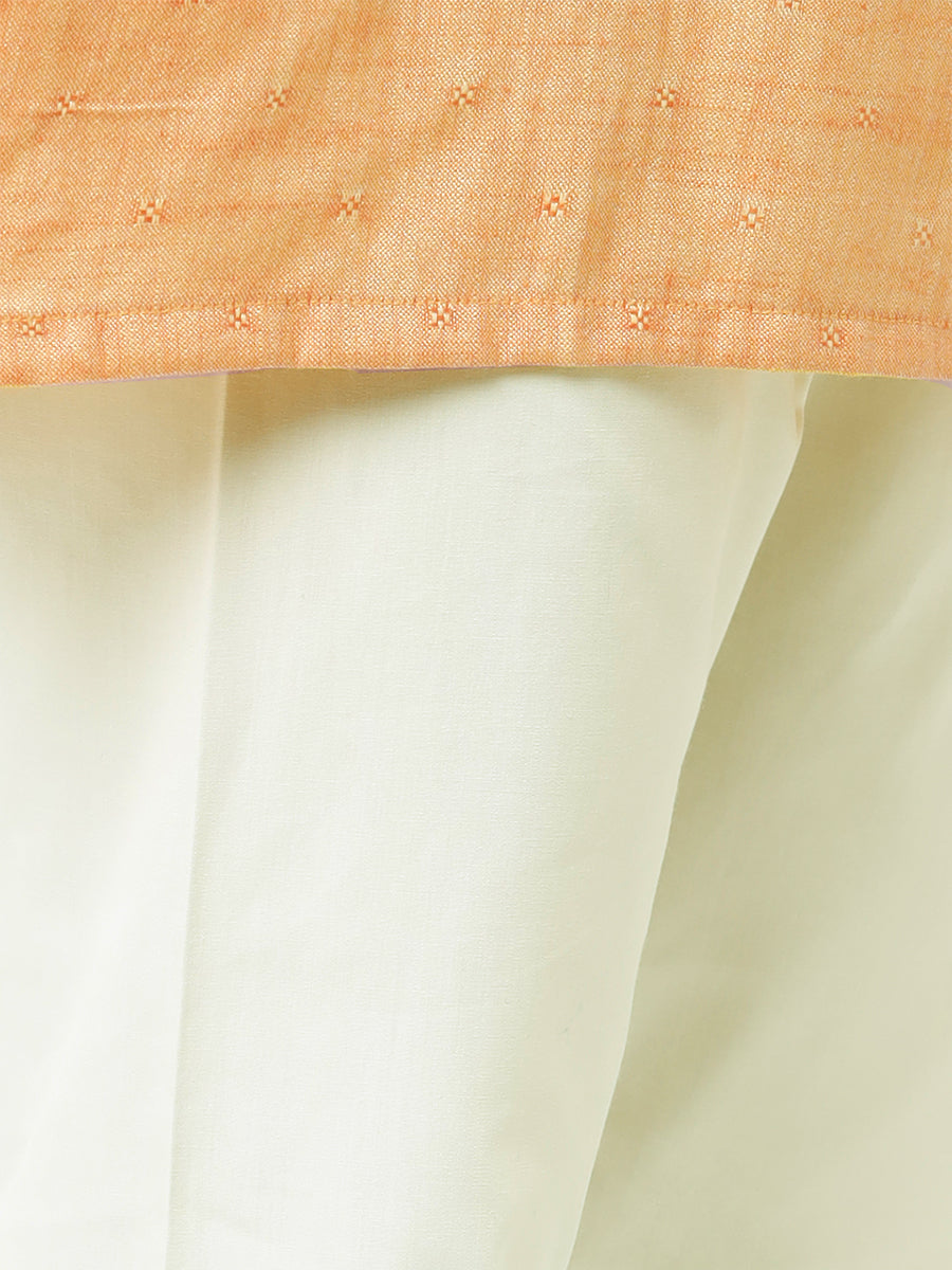 Boys Best Kurta Pyjama Set Orange-Zoom view