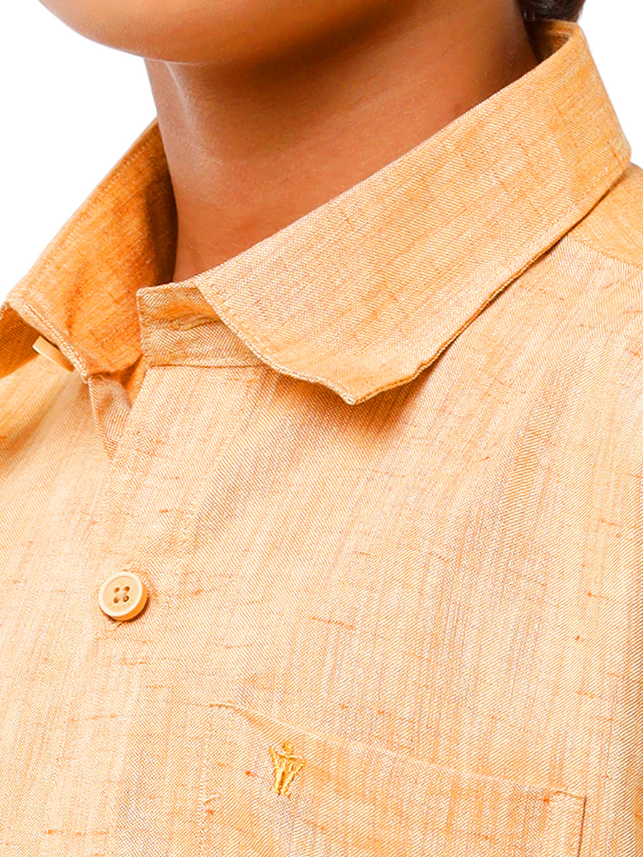 Boys Matching Dhoti & Shirt Combo Mustard C1-Zoomv view