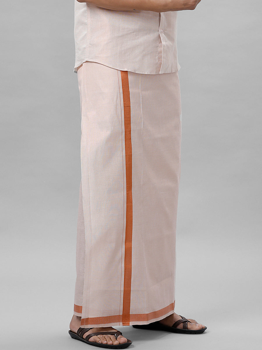 Mens Single Copper Tissue Dhoti with Jari 1" Extreme Copper-Side alternative view