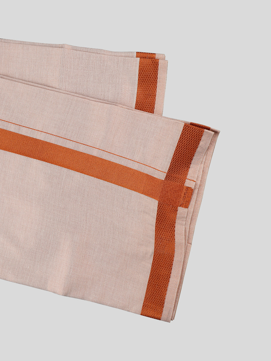 Mens Tissue Unstitched Shirt & Dhoti Celebrity Set Copper-View three