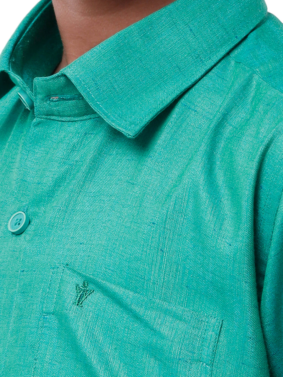 Boys Matching Dhoti & Shirt Combo Green C36-Zoom view