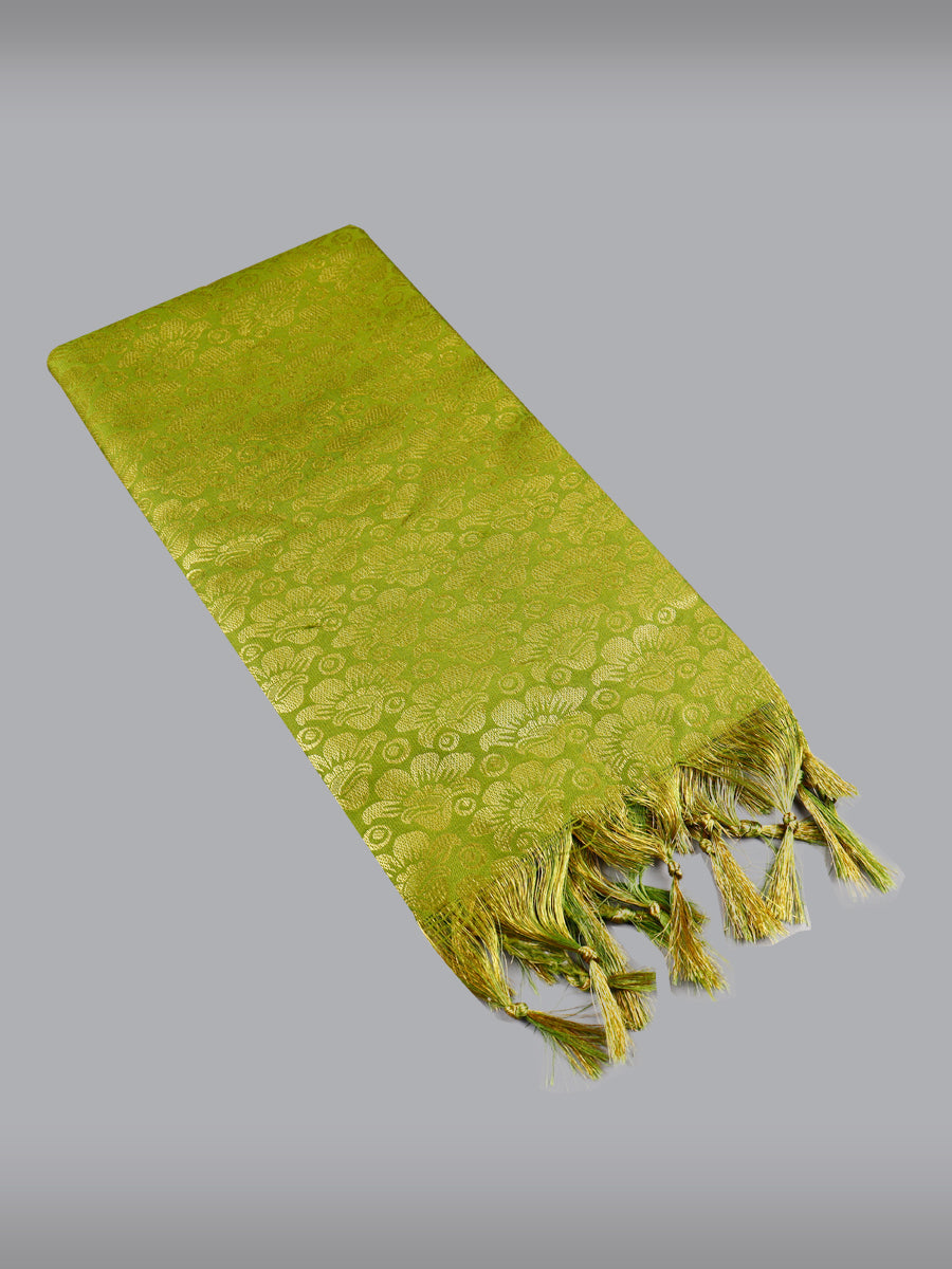 Jari Shawl/Ponnadai 002- Leaf Green