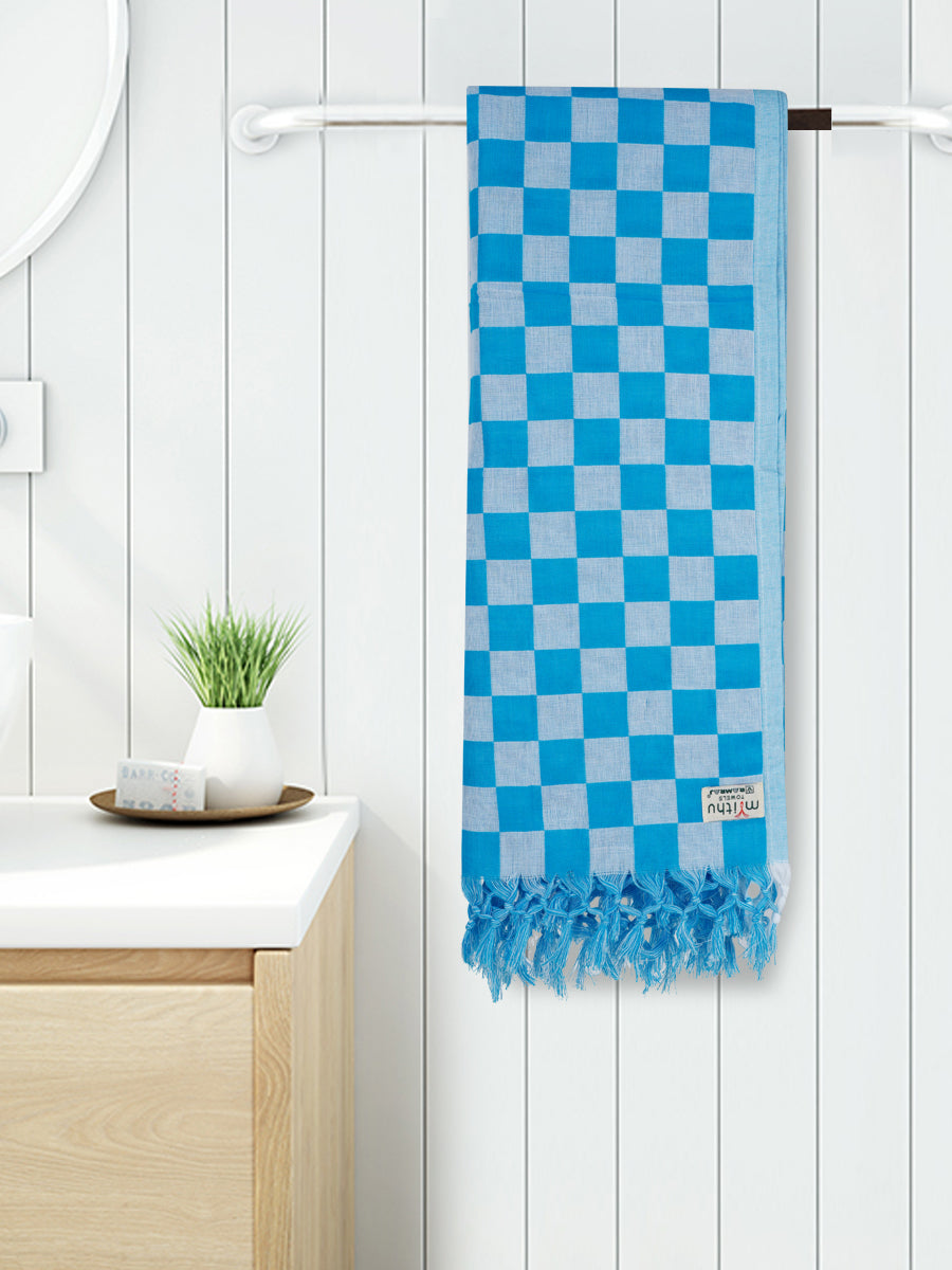 Twin Plus Checked Cotton Bath Towel Colour-Long view