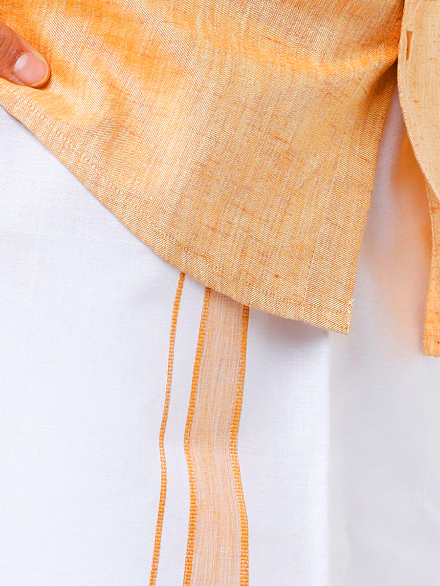 Boys Matching Dhoti & Shirt Combo Mustard C1-Zoom alternative view