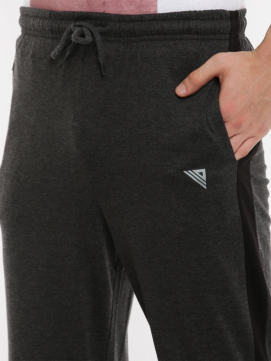 Super Combed Cotton Side Sew Panel Smart Fit Trackpants Charcoal-Zoom view