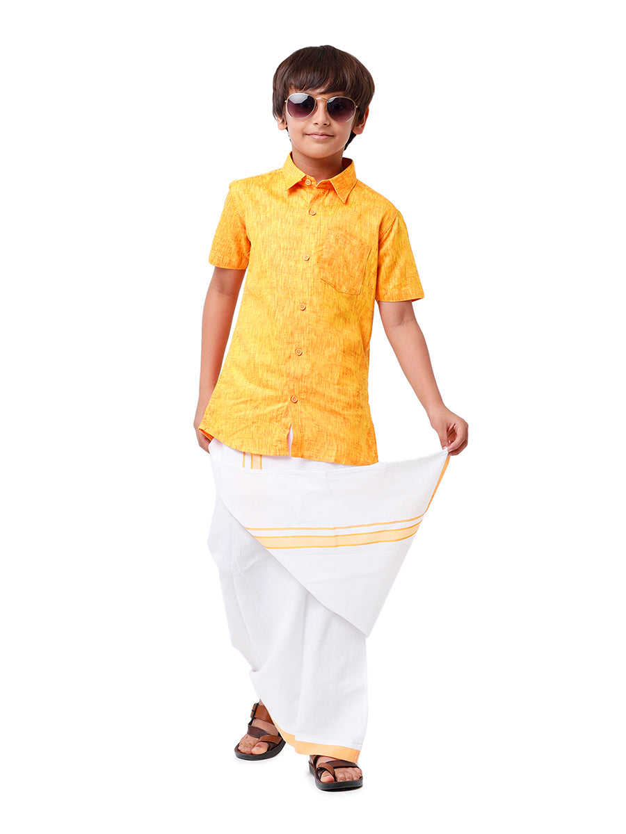 Boys Matching Dhoti & Shirt Combo Orange C33