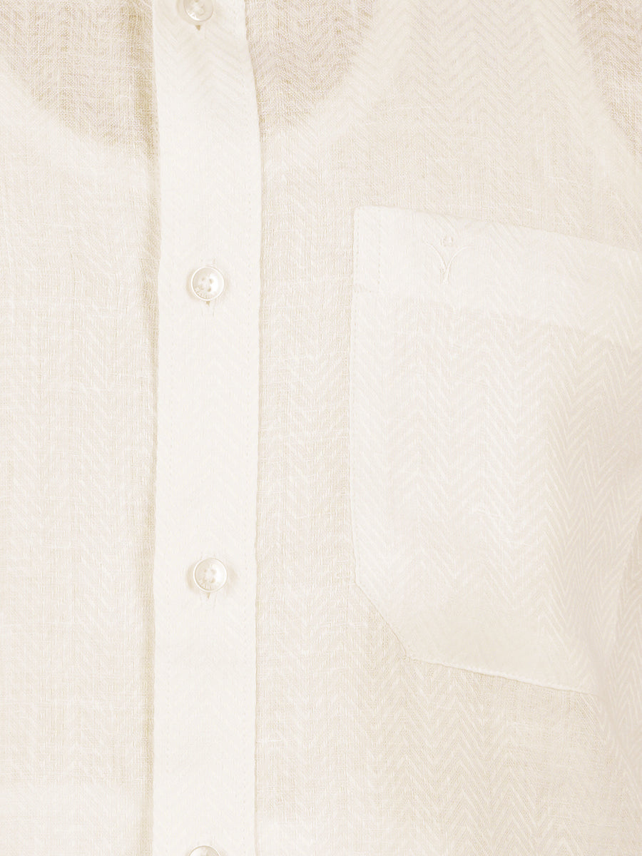Mens Cotton Cream Shirt Full Sleeves Celebrity-Zoom view