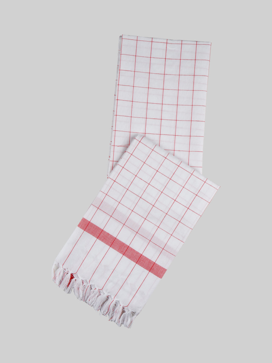 100% Cotton Checked Bath Towel Glory Cube Pack of 2