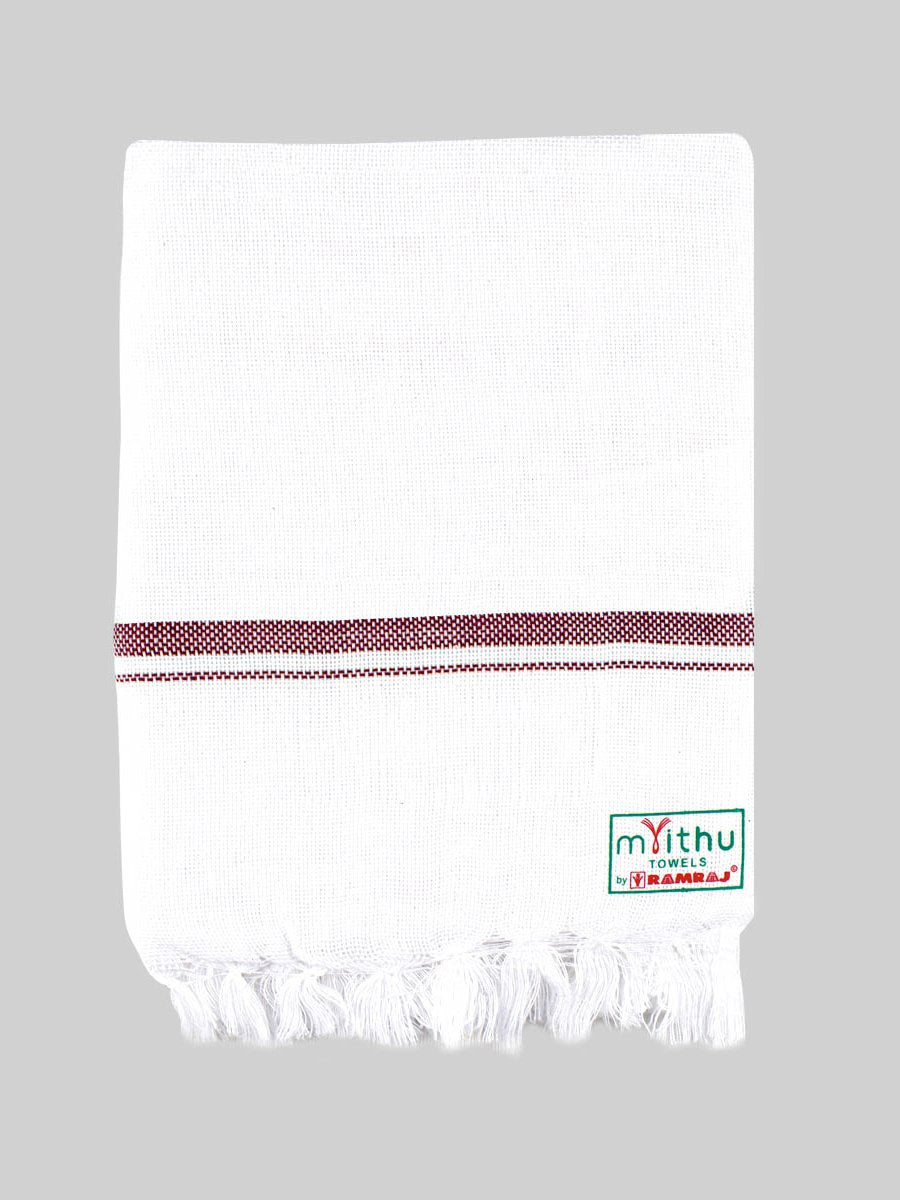 Cotton White Bath Towel NO4091 (2 PCs Pack)-Maroon