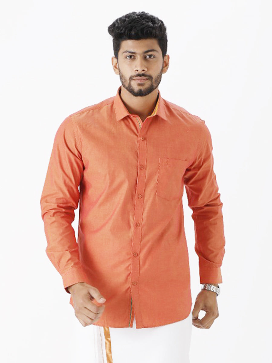 Mens Premium Cotton Formal Copper Full Sleeves Shirt G105