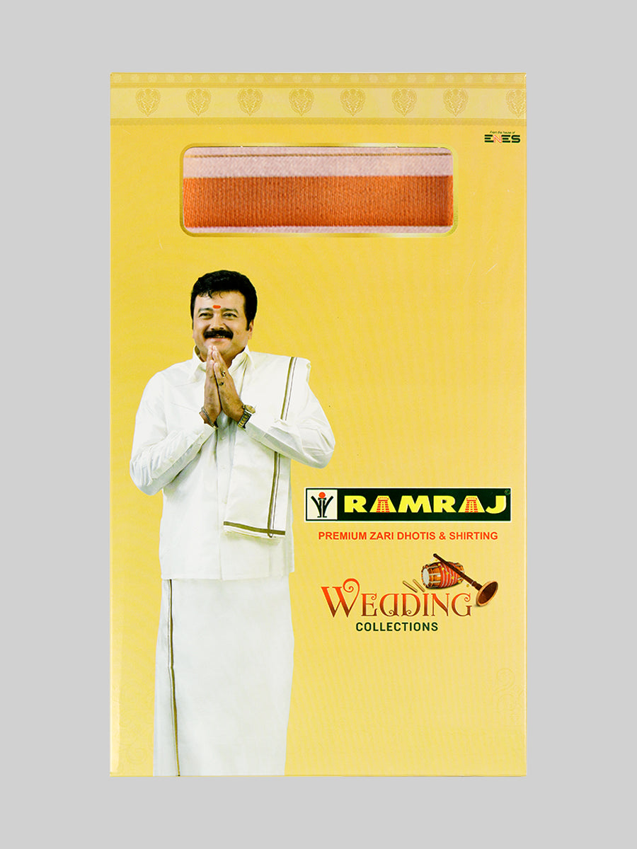 Mens Tissue Unstitched Shirt & Dhoti Celebrity Set Copper-Ad vert