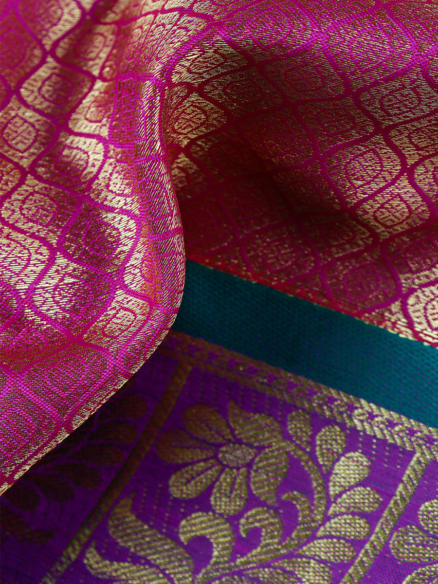 Multi Colour Jari Shawl/Ponnadai 505-Zoom view