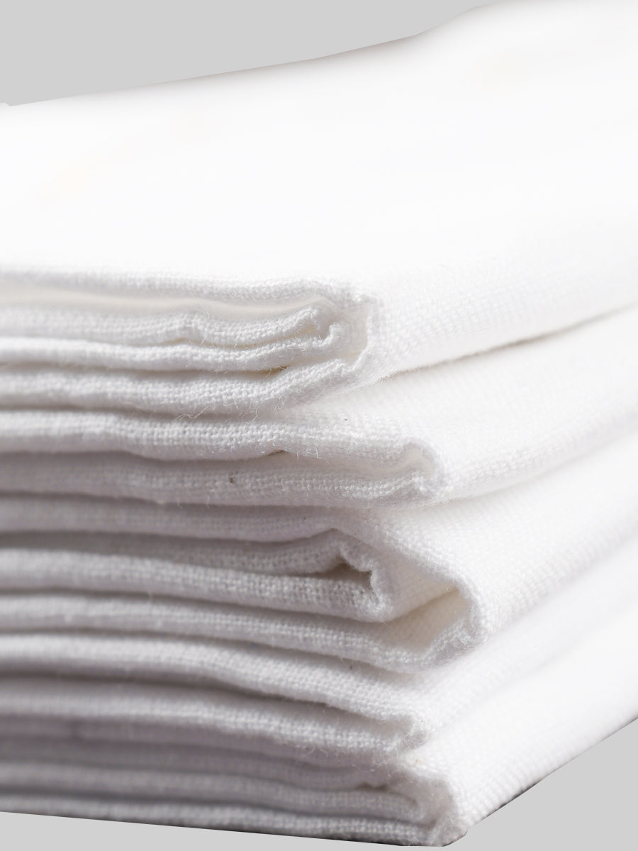 Cotton White Festival Bath Towel (2 Pcs Pack)-Zoom view