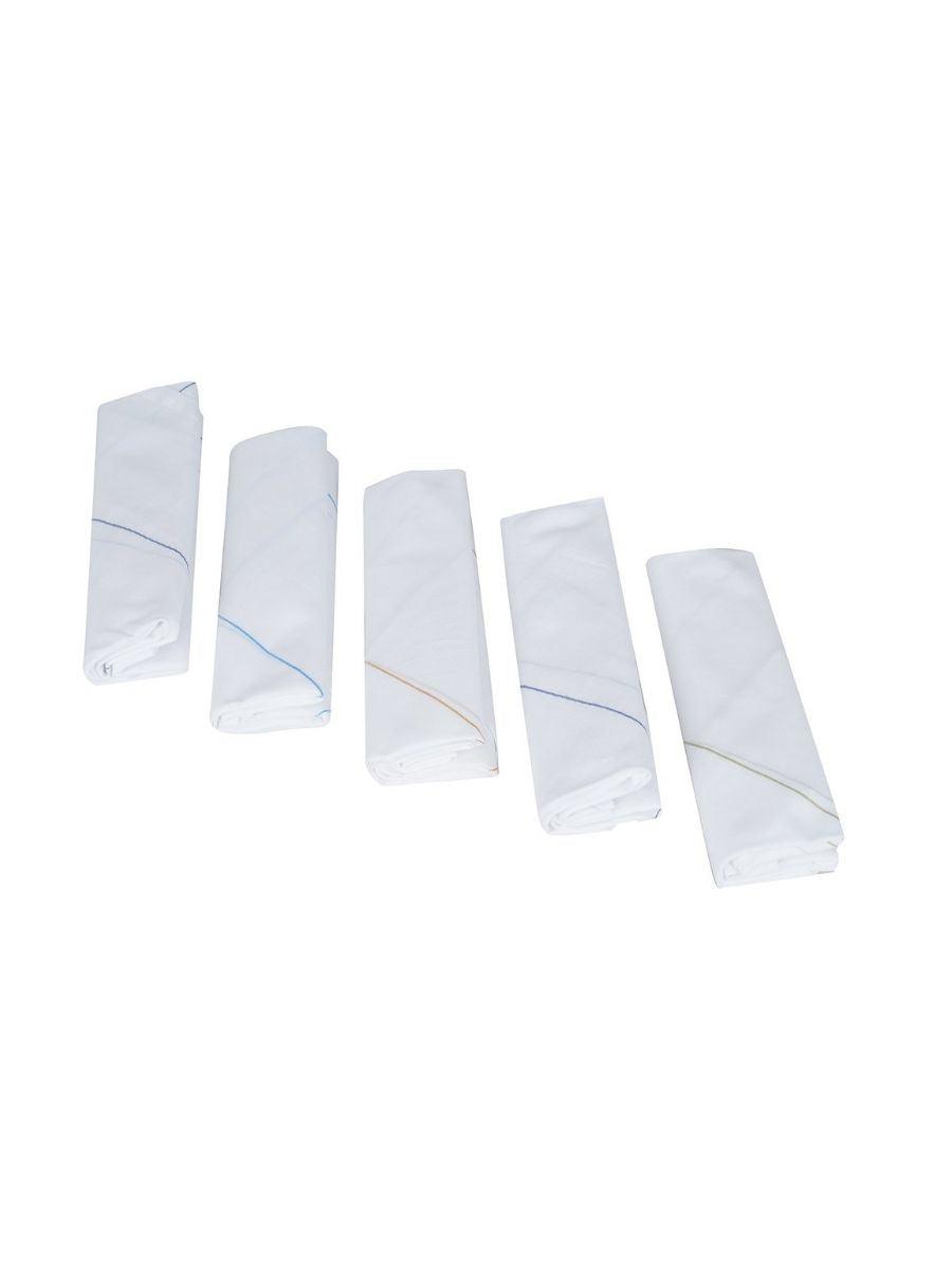 Cotton White Hand Kerchief (5 in 1) -  Ramraj Cotton