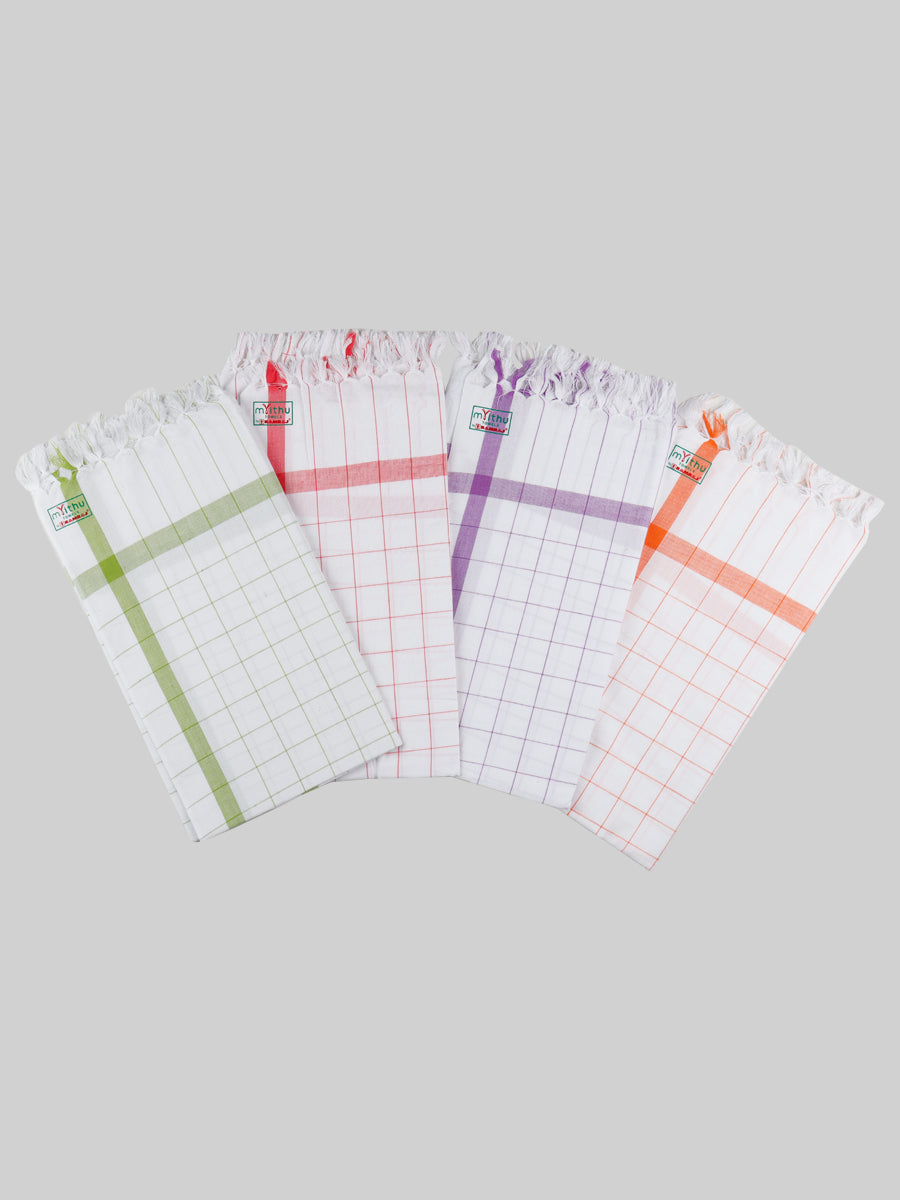 100% Cotton Checked Bath Towel Glory Cube Pack of 2