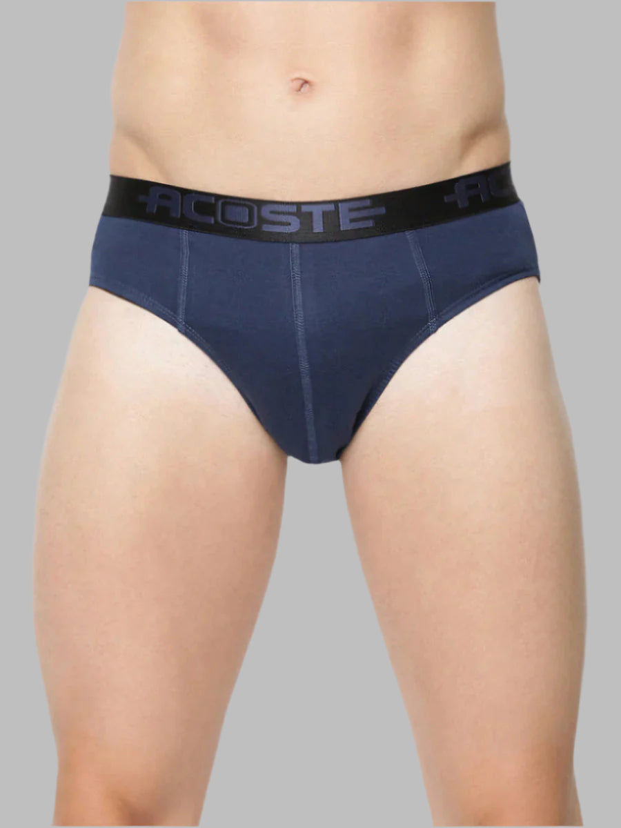 Mens Combed Spandex Outer Elastic Plus Size Brief Acoste (2 Pcs Pack)