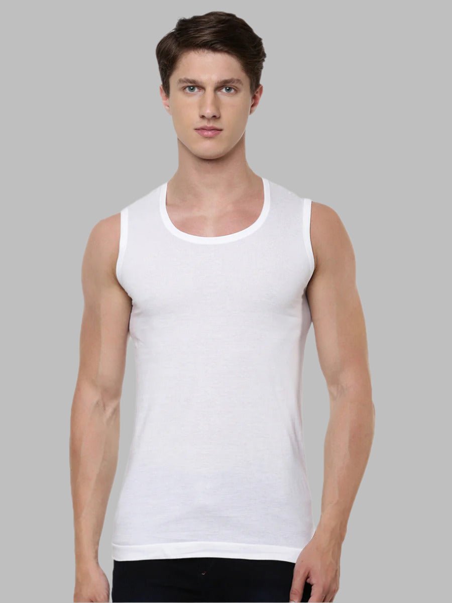 Mens Fine Cotton White Banian RNBS Sukra (2 PCs Pack)